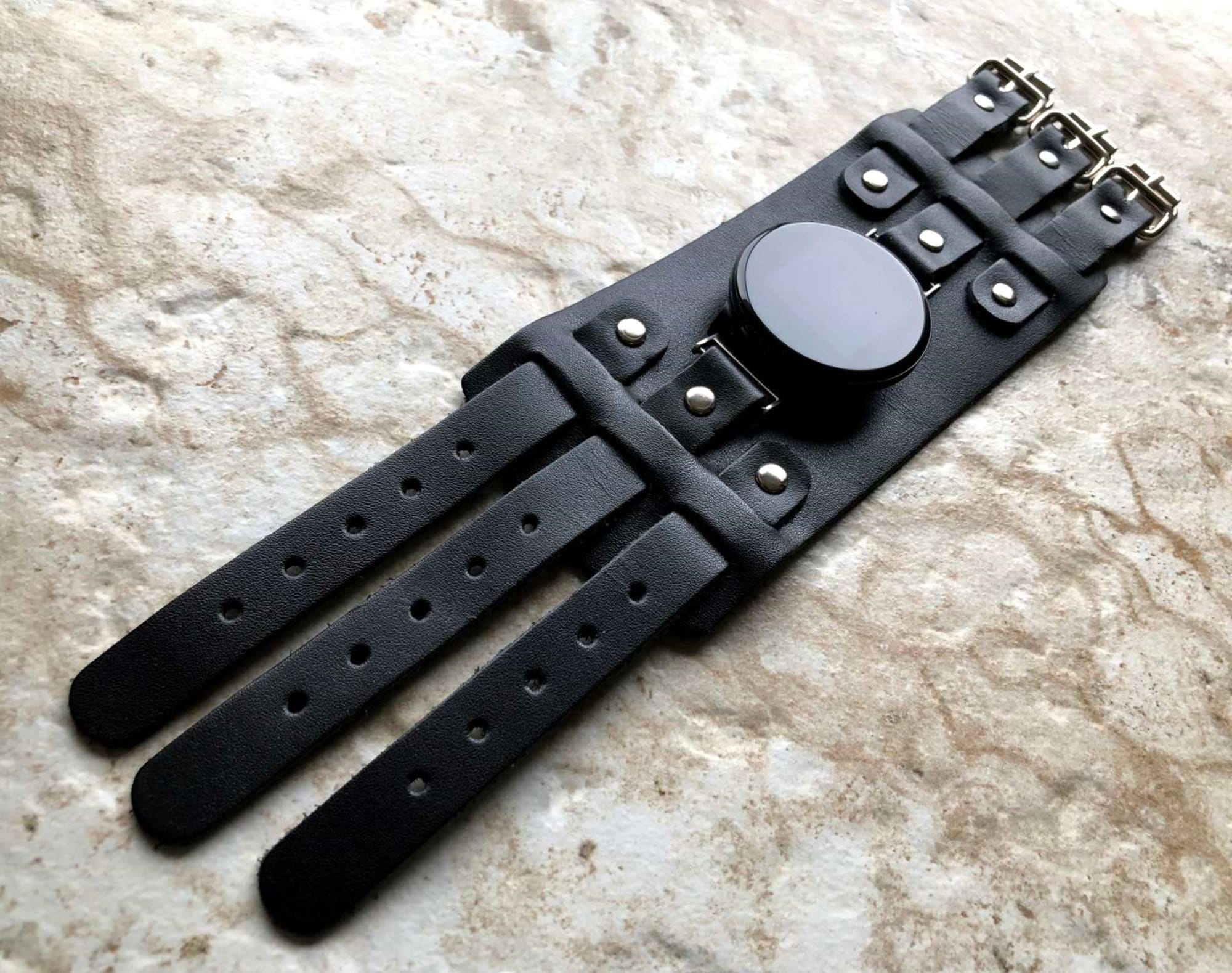 Samsung Watch Band Cuff Bund Steampunk Wide Strap Leather Bracelet for Galaxy Watch 7 6 5 4 40mm 44 45mm Classic 42 43 46 47mm Active 2 BL20